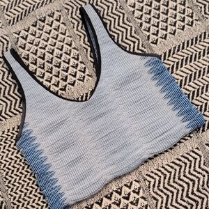 Urban Outfitters Blue and Black Fitted Crop Tank Top